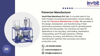 Pulverizer Manufacturer