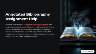 Annotated Bibliography Assignment Help: Accurate, Well-Researched