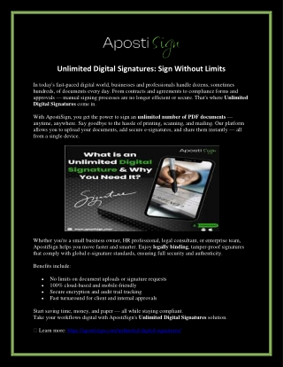 Unlock the Power of Unlimited Digital Signatures