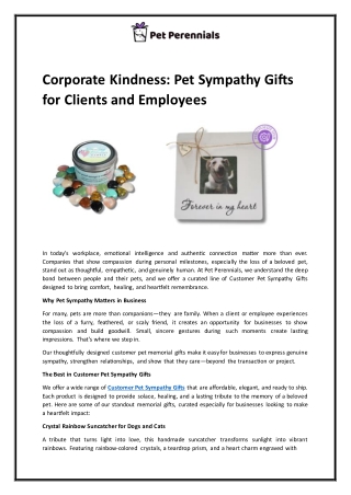 Corporate Kindness: Pet Sympathy Gifts for Clients and Employees