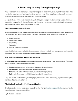 A Better Way to Sleep During Pregnancy