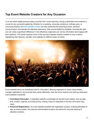 Top Event Website Creators for Any Occasion