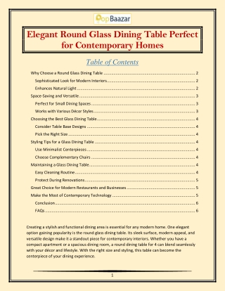 Elegant Round Glass Dining Table for Modern Homes