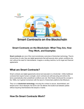 Smart Contracts on the Blockchain What They Are, How They Work, and Examples