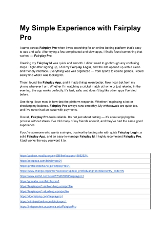 My Simple Experience with Fairplay Pro