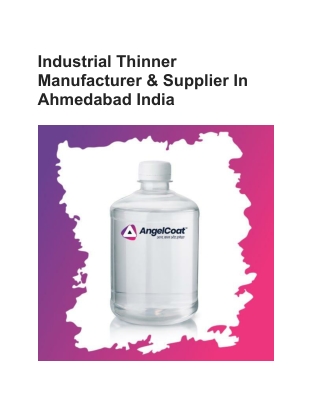Industrial Thinner Manufacturer & Supplier In Ahmedabad India