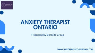 Anxiety therapist Ontario