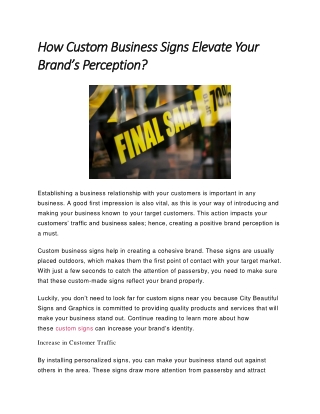 How Custom Business Signs Elevate Your Brand’s Perception