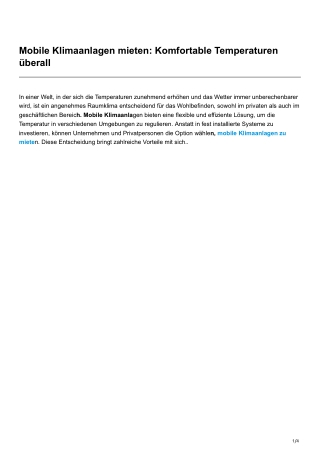 Mobile Klimaanlagen mieten Komfortable Temperaturen überall