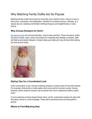 Why Matching Family Outfits Are So Popular