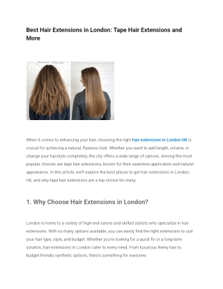 Best Hair Extensions in London_ Tape Hair Extensions and More