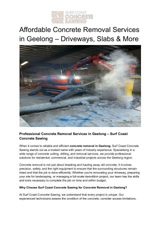 Affordable Concrete Removal Services in Geelong – Driveways, Slabs & More