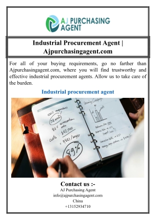 Industrial Procurement Agent | Ajpurchasingagent.com