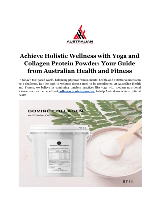 Achieve Holistic Wellness with Yoga and Collagen Protein Powder_ Your Guide from Australian Health and Fitness