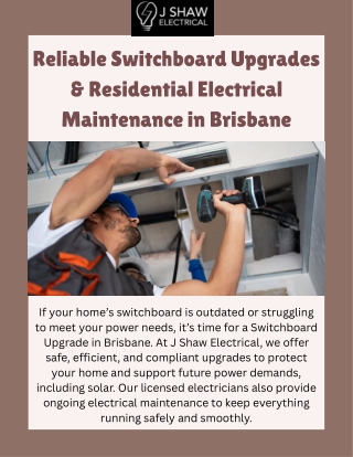 Reliable Switchboard Upgrade & Electrical Services Brisbane