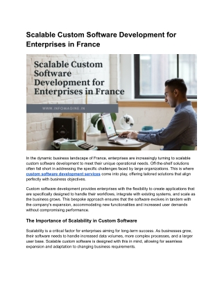 Scalable Custom Software Development for Enterprises in France