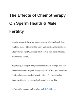 The Effects of Chemotherapy On Sperm Health & Male Fertility (1)