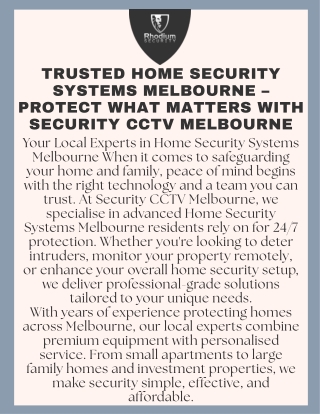 Trusted Home Security Systems Melbourne  Security CCTV Melbourne