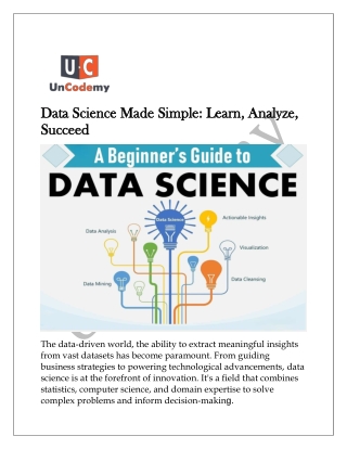 Data Science for beginner's guid