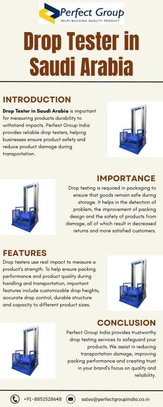 Drop Tester in Saudi Arabia