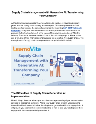 Supply Chain Management with Generative AI_ Transforming Your Company