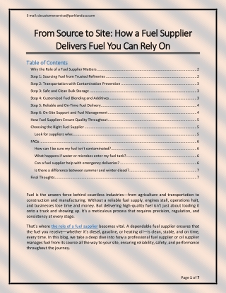 How a Fuel Supplier Delivers Fuel You Can Rely On
