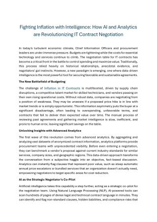Fighting Inflation with Intelligence How AI and Analytics are Revolutionizing IT Contract Negotiation