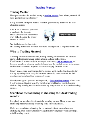 Trading Mentor Checklist: Key Qualities to Look For