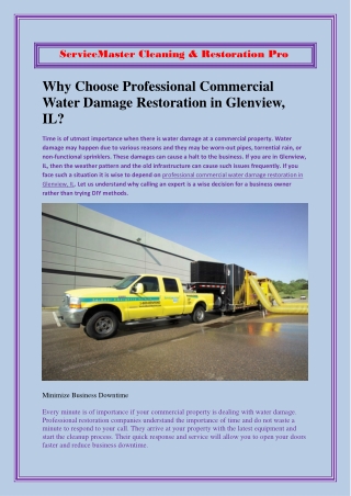Why Choose Professional Commercial Water Damage Restoration in Glenview IL