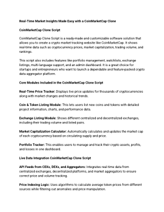 Real-Time Market Insights Made Easy with a CoinMarketCap Clone