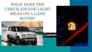 What does the check engine light mean on a Land Rover