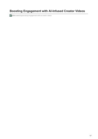 Boosting Engagement with AI-Infused Creator Videos