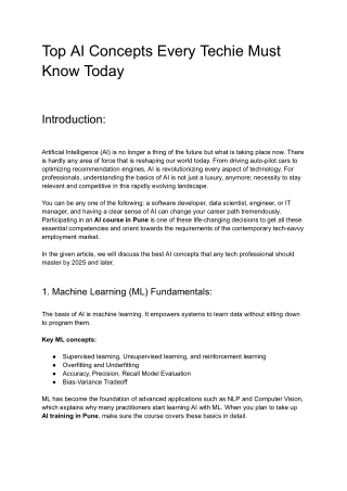 Top AI Concepts Every Techie Must Know Today