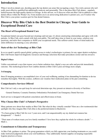 Discover Why Bite Club is the Best Dentist in Chicago: Your Guide to Exceptional
