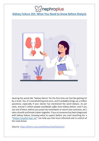 Pre-Dialysis Guide | Understanding Kidney Failure | NephroPlus