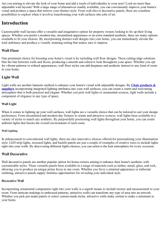 Boost Your Home's Aesthetic with Customizable Wall Designs