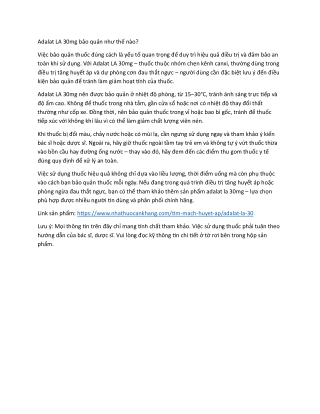 Adalat LA 30mg bao quan nhu the nao