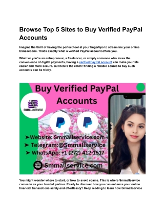 Browse Top 5 Sites to Buy Verified PayPal Accounts