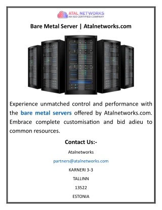 Bare Metal Server  Atalnetworks.com