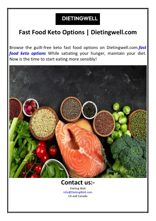 Fast Food Keto Options | Dietingwell.com