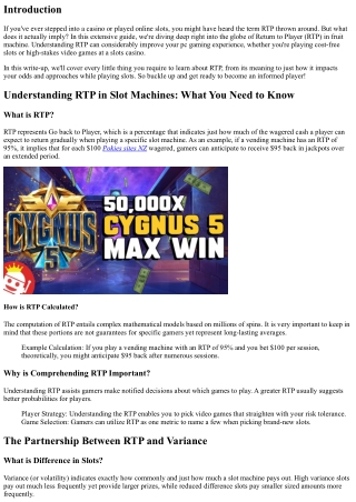 Recognizing RTP in Slot Machines: What You Required to Know