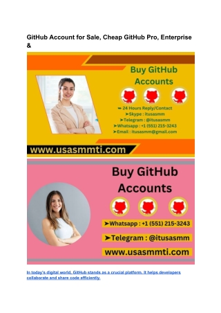 GitHub Account for Sale, Cheap GitHub Pro, Enterprise &