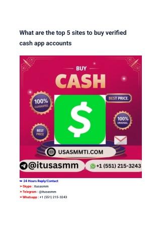 What are the top 5 sites to buy verified cash app accounts (1)