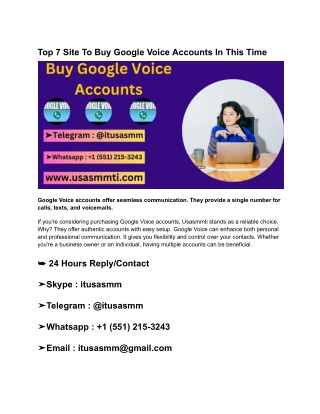 Top 7 Site To Buy Google Voice Accounts In This Time