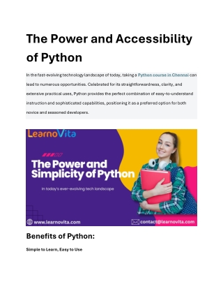 The Power and Simplicity of Python