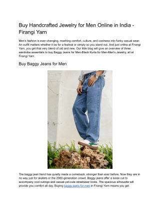 Buy Handcrafted Jewelry for Men Online in India - Firangi Yarn