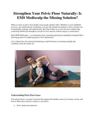 Strengthen Your Pelvic Floor Naturally