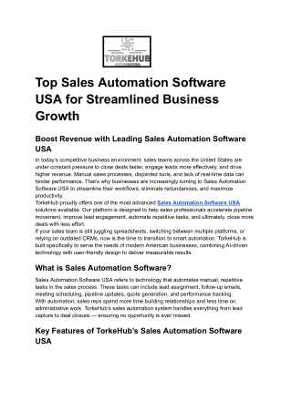 Top Sales Automation Software USA for Streamlined Business Growth