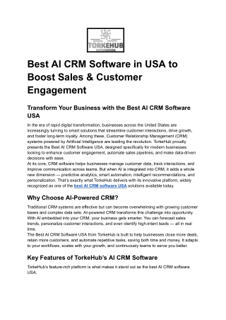 Best AI CRM Software in USA to Boost Sales & Customer Engagement