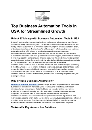 Top Business Automation Tools in USA for Streamlined Growth